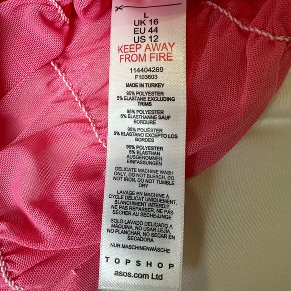 Top shop Ruched Mesh Tank Top in Pink NWT - Picture 7 of 10